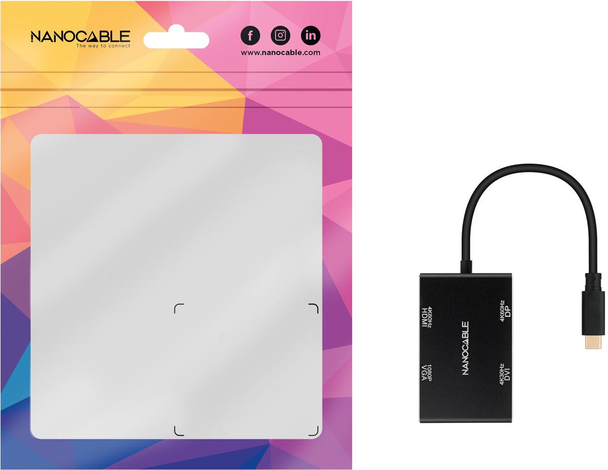 Nanocable - Adaptador Nanocable USB-C > HDMI + DVI/H + DP/H + VGA/H