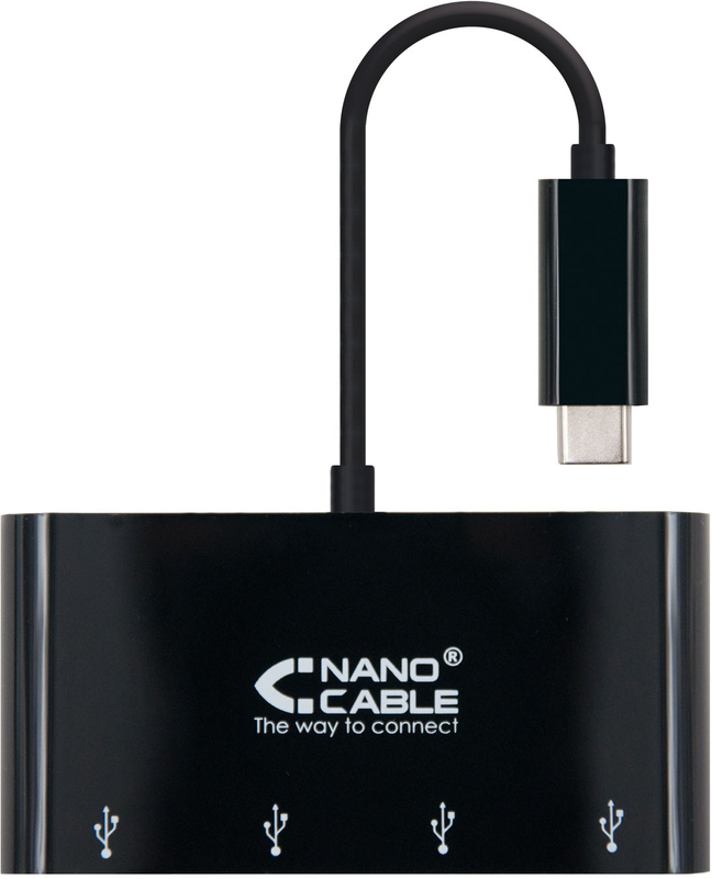 Picture of Picture of Hub USB-C NanoCable 4x USB 3.0 Type A 10 CM Negro
