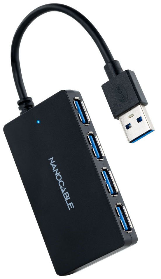 Picture of Picture of Hub USB 3.0 NanoCable 4x USB 3.0 USB-A/M-USB 3.0/F 15 CM Negro