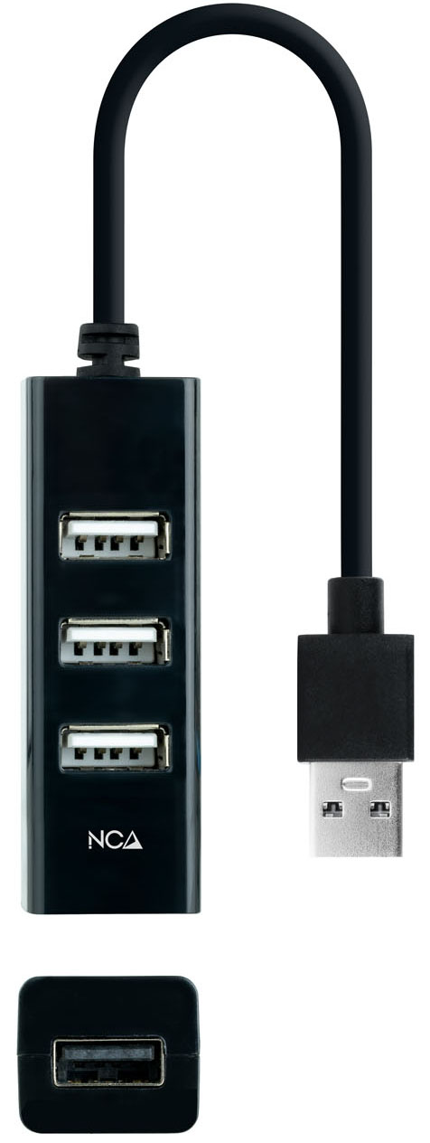 Picture of Picture of Hub USB 2.0 NanoCable 4x USB 2.0 USB-A/M-USB 2.0/F 15 CM Negro