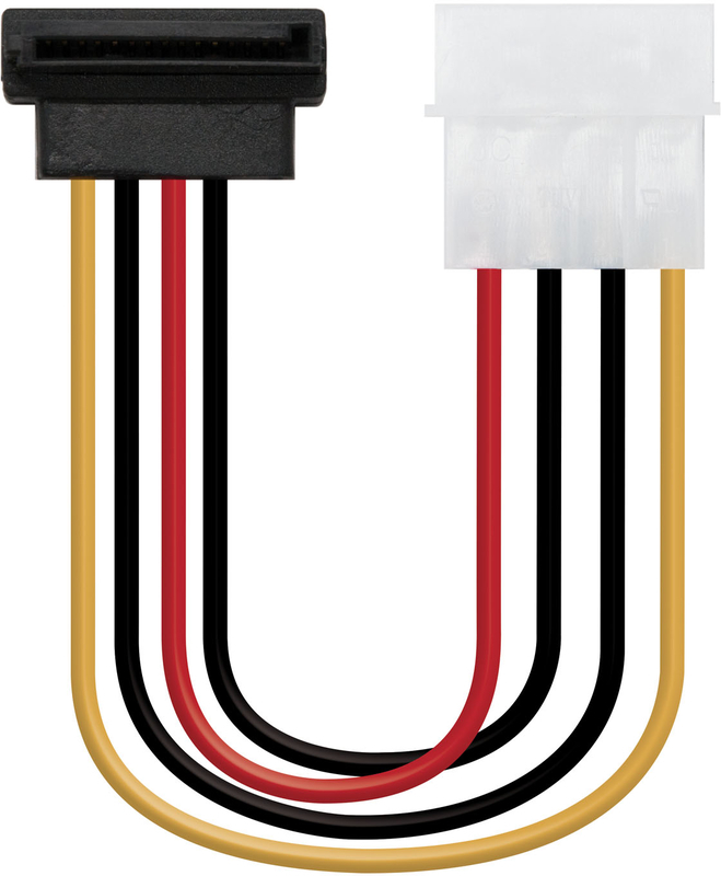 Picture of Picture of Cable de Alimentación SATA Angular NanoCable - 5.25" (Molex 4 Pinos) M - SATA F 16CM OEM