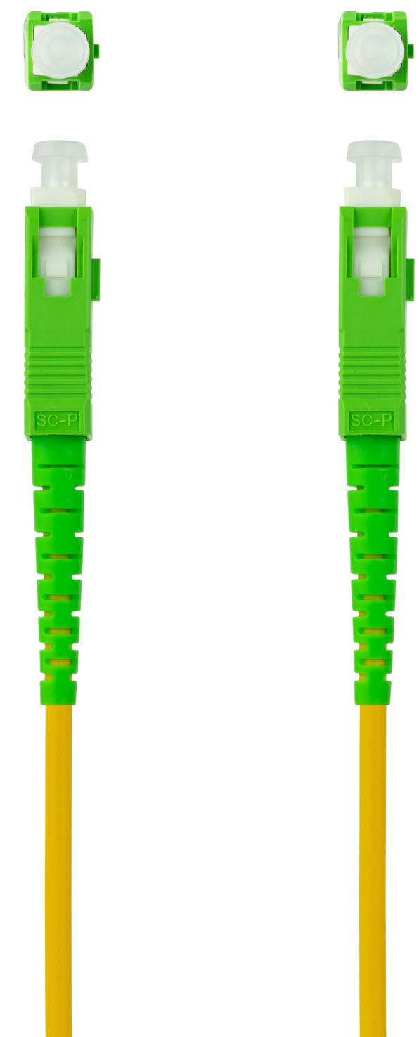 Nanocable - Cable de Fibra Óptica NanoCable SC/APC-SC/APC Monomodo Simplex LSZH 1 M Amarillo