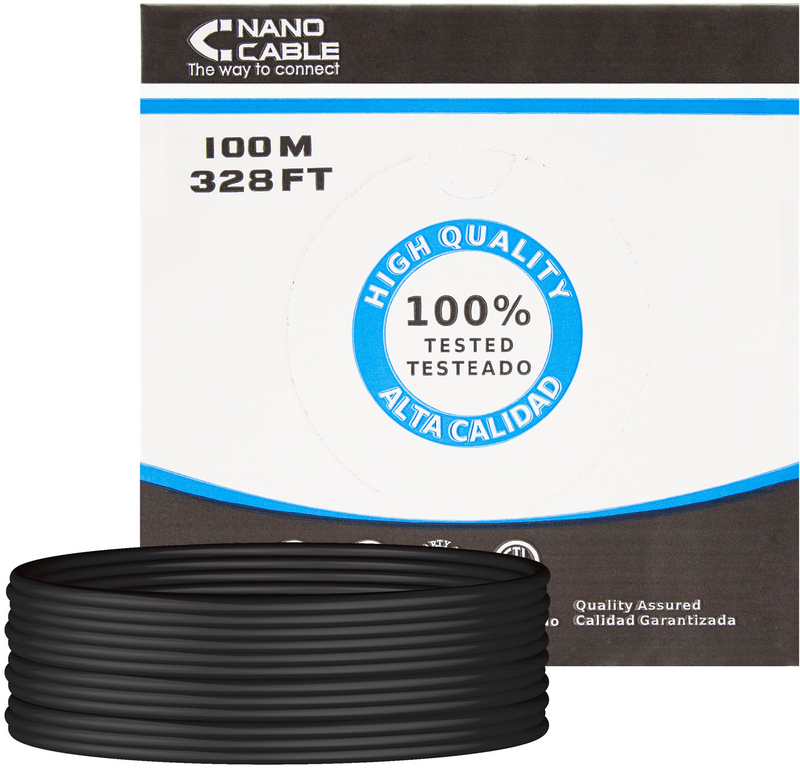 Picture of Picture of Bobina de Red NanoCable RJ45 UTP CAT.5E AWG24 Exterior 100 M Negro