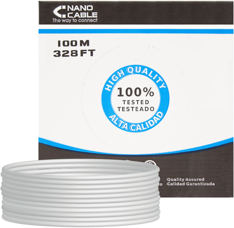 Picture of Picture of Bobina de Red NanoCable RJ45 UTP CAT.5E AWG24 Flexível 100 M Gris