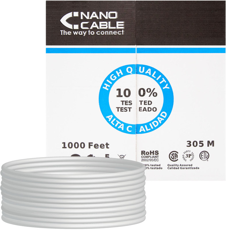 Picture of Picture of Bobina de Red NanoCable RJ45 UTP CAT.5E AWG24 Flexível 305 M Gris