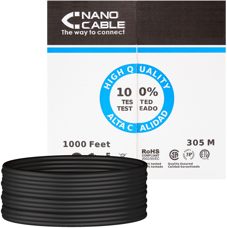 Picture of Picture of Bobina de Red NanoCable RJ45 UTP CAT.6 AWG24 CU Exterior 305 M Negro