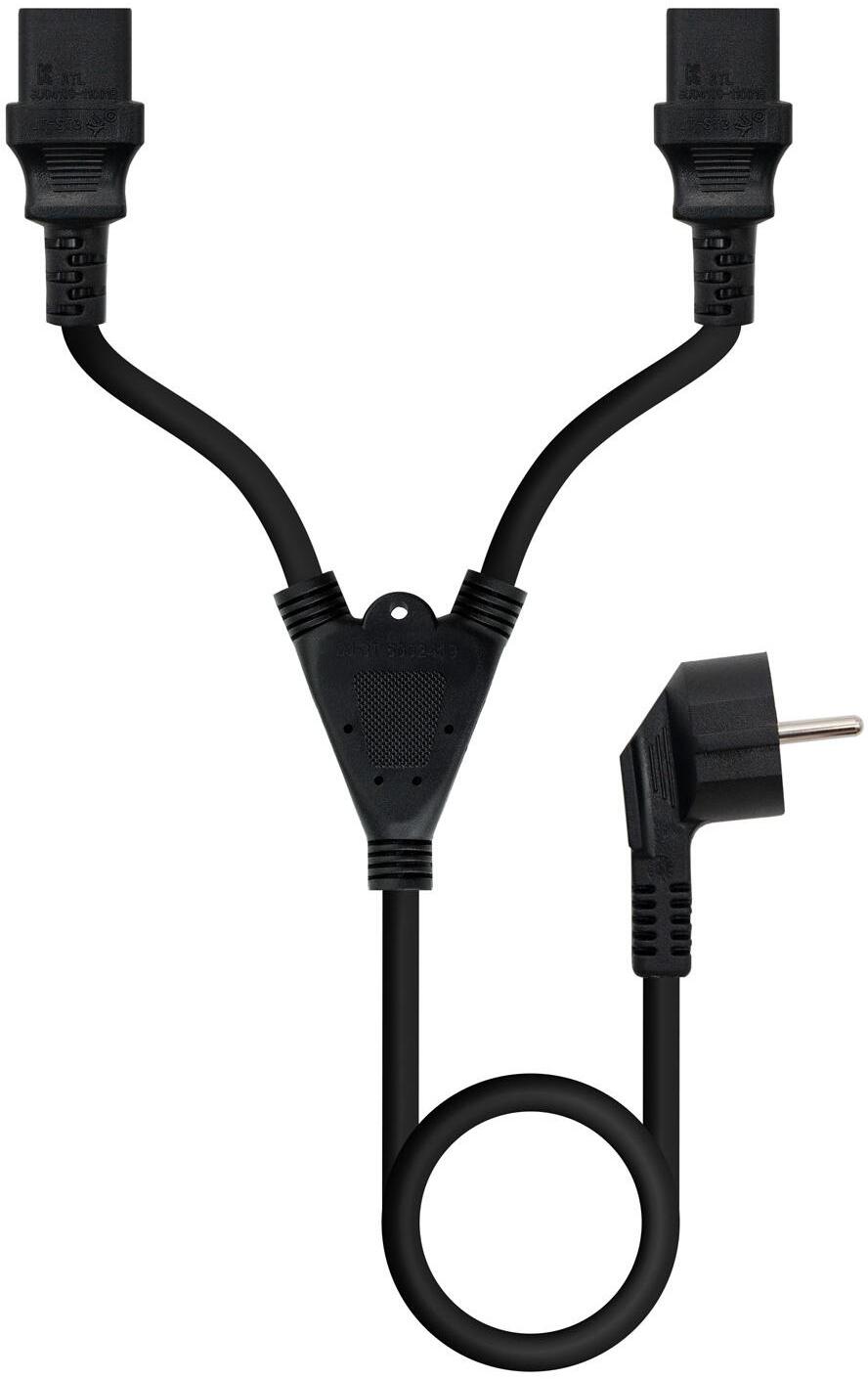 Picture of Picture of Cable de Alimentación Duplo CEE7/M > 2xC13/H 3 M Negro