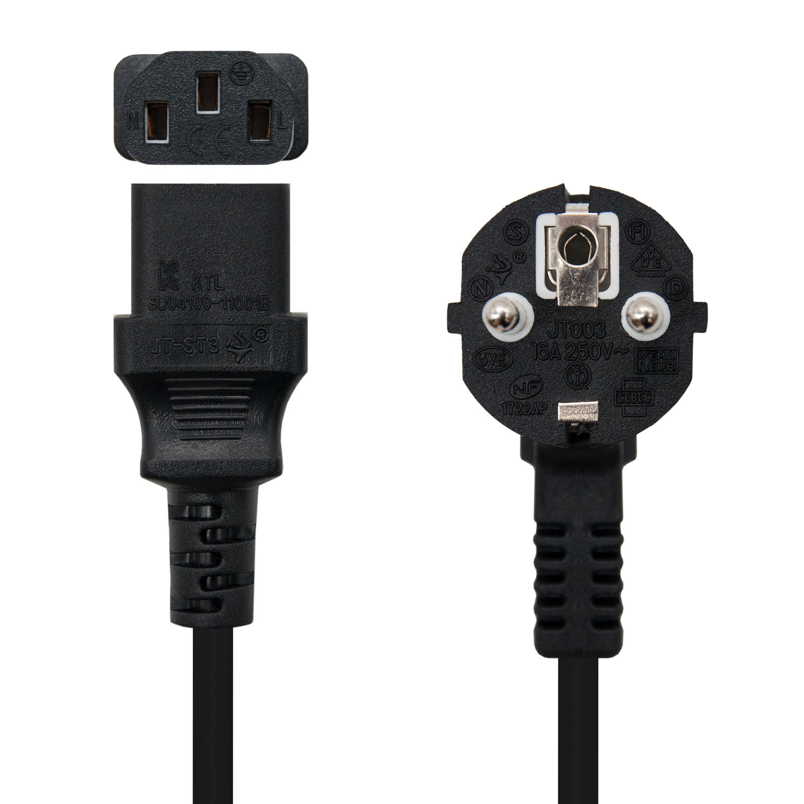 Picture of Picture of Cable de Alimentación Nanocable CEE7/M - C13/F 2M Negro
