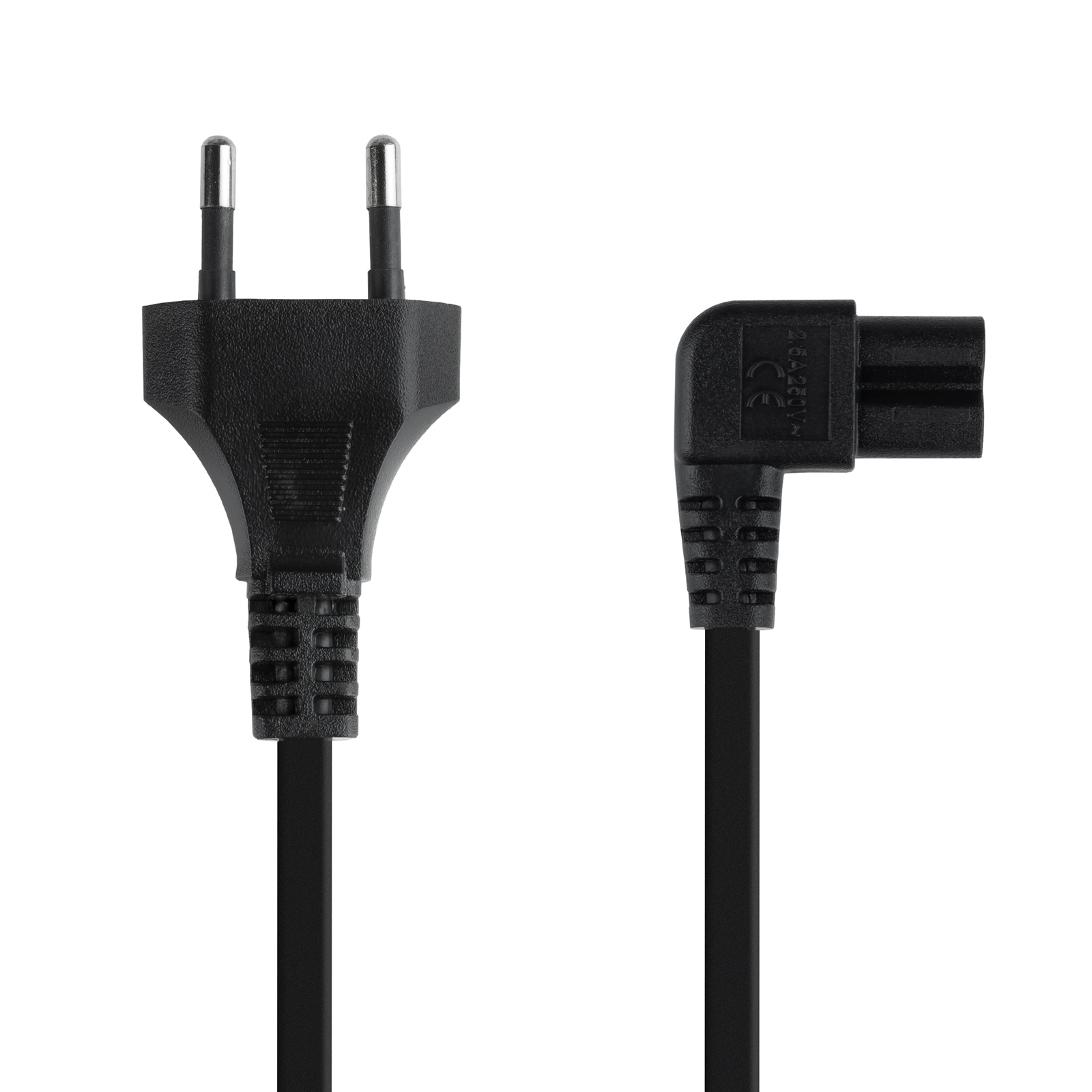 Picture of Picture of Cable de Alimentación 90º NanoCable CEE7/16/M-C7/H 1.8m Negro