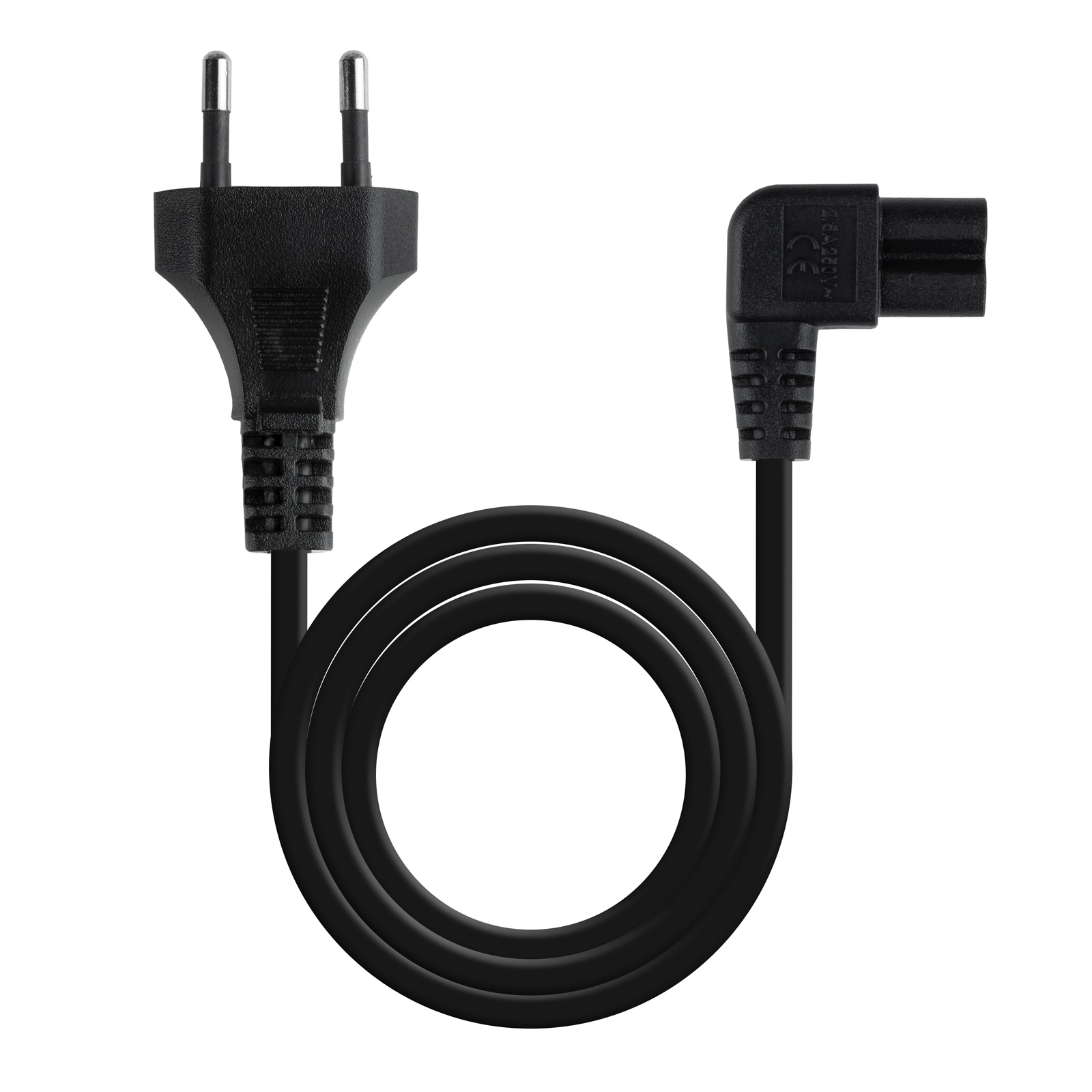 Picture of Picture of Cable de Alimentación 90º NanoCable CEE7/16/M-C7/H 1.8m Negro