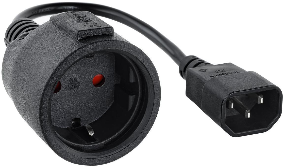 Picture of Picture of Cable Adaptador de Alimentación Nanocable C14 p/ Schuko 0.5 M Negro