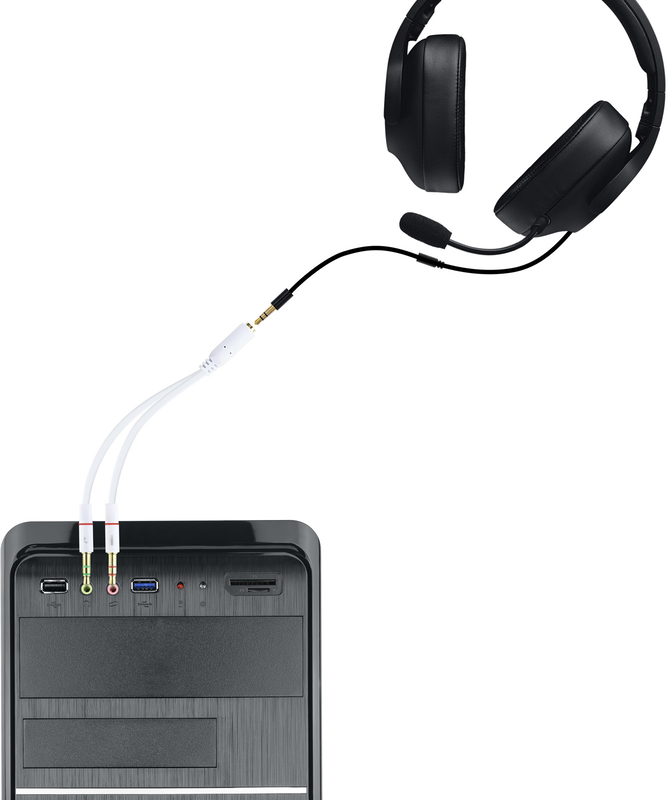 Nanocable - Cable de Divisão Audio NanoCable Jack 3,5/F 3 PINOS - 2x Jack 3,5/M 4 PINOS 20 CM Blanco