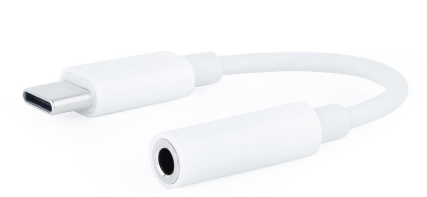 Picture of Picture of Cable Conversor de Audio NanoCable USB-C/M - Jack 3.5/F 11 CM Blanco