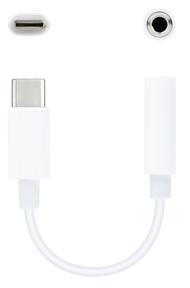 Picture of Picture of Cable Conversor de Audio NanoCable USB-C/M - Jack 3.5/F 11 CM Blanco