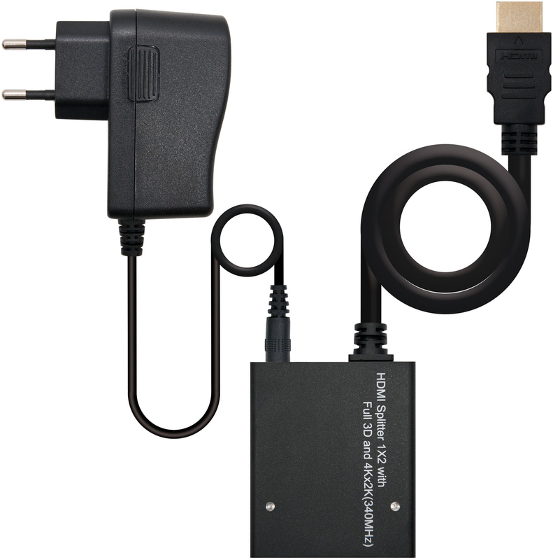 Nanocable - Splitter HDMI NanoCable V1.3 1X2 Com Alim. y Pigtail 50 CM