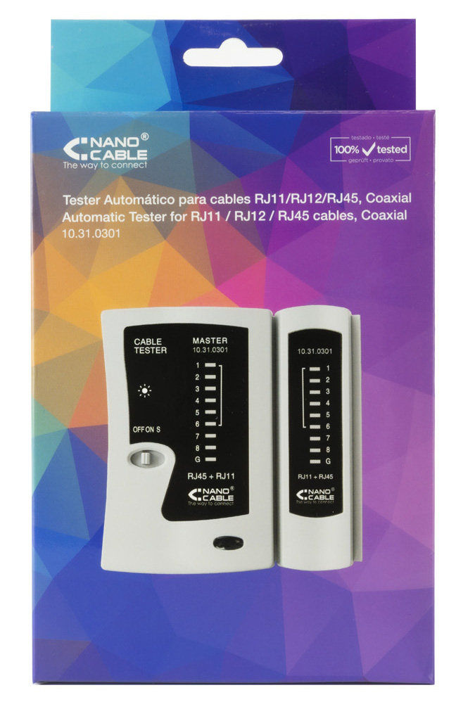 Nanocable - Testador de Cabos NanoCable J11/RJ12/RJ45