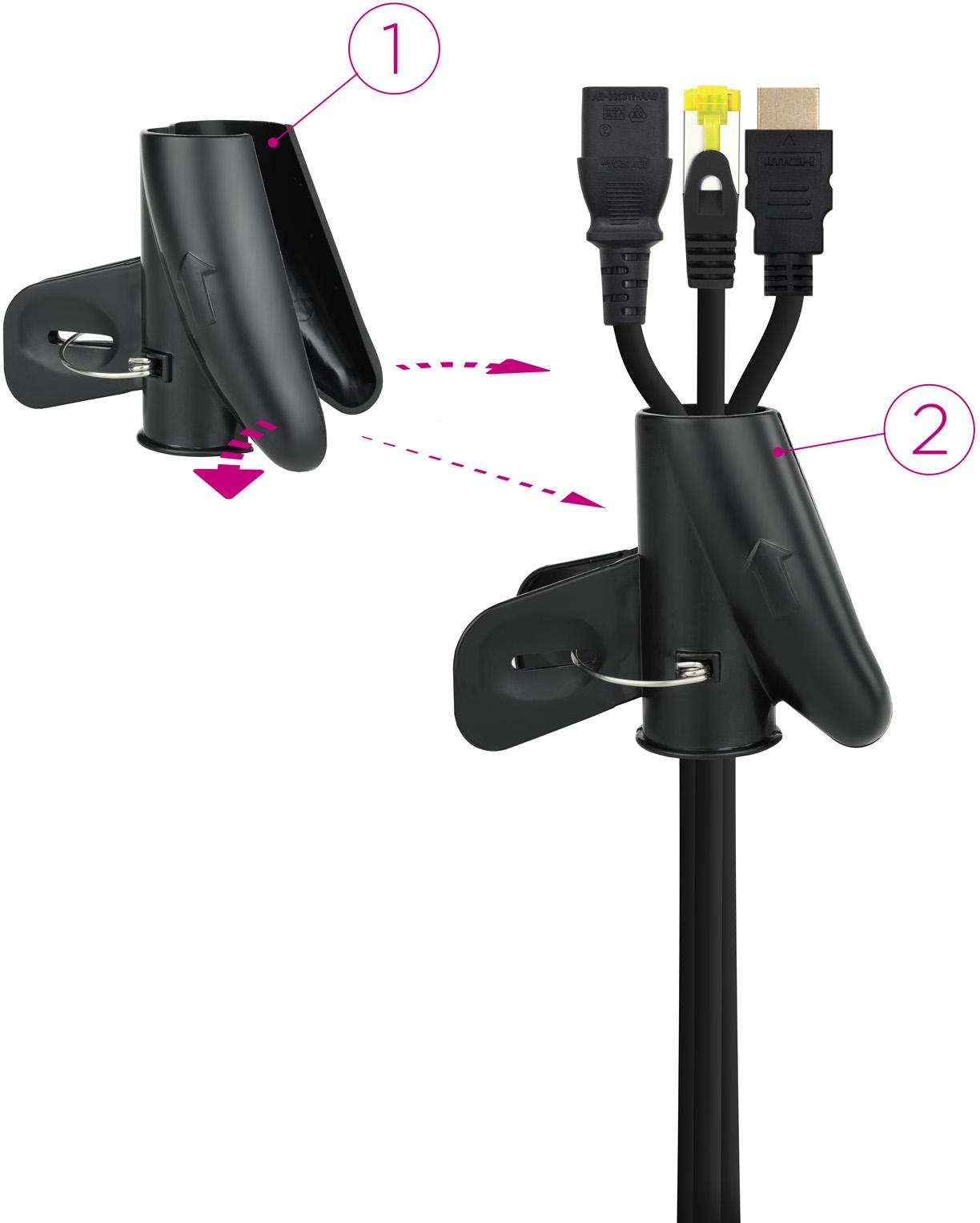 Picture of Picture of Organizador de cables flexible Nanocable 25 mm 2 M Negro