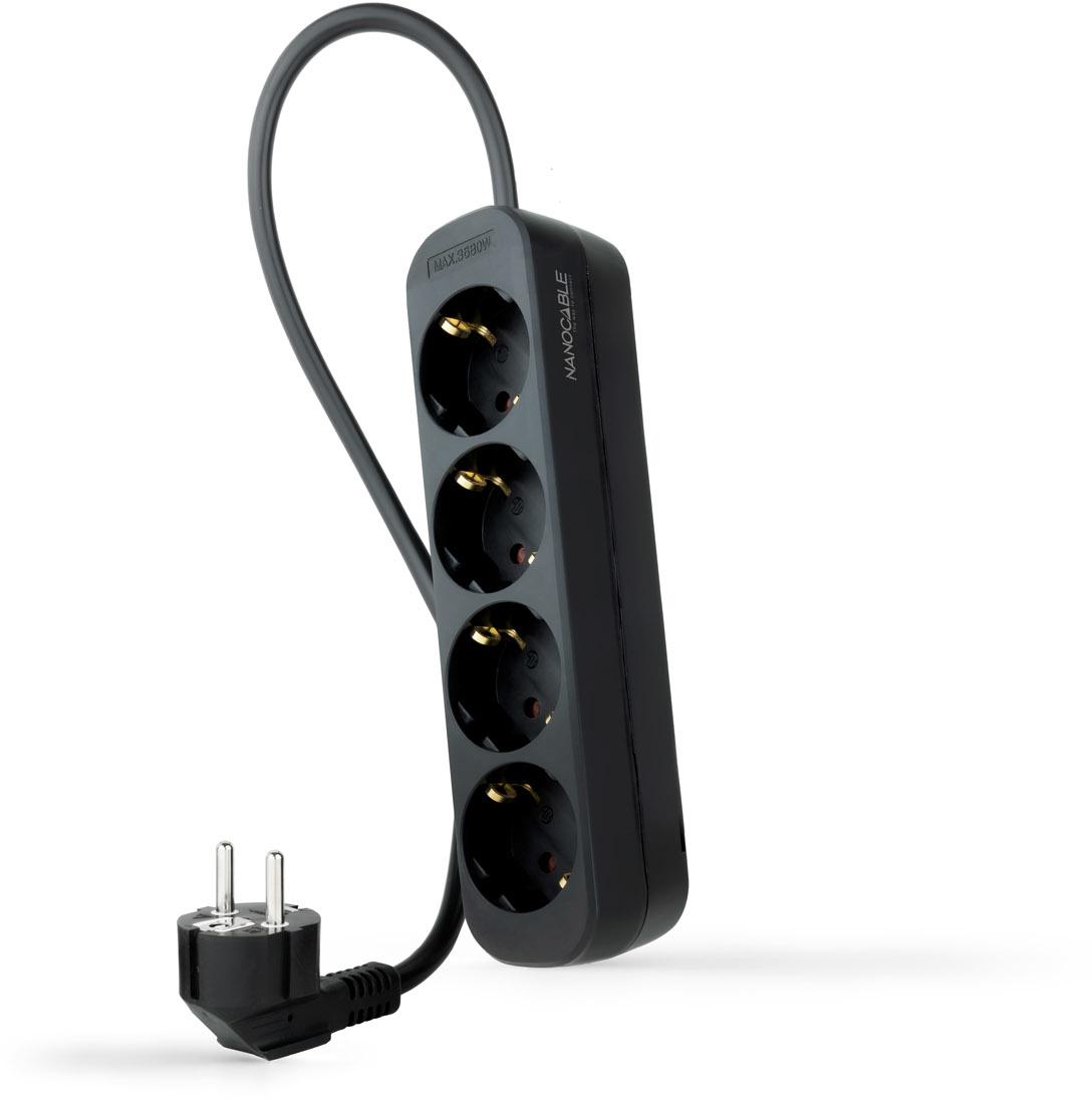 Nanocable - Regleta NanoCable 4 Tomas 1.4 M Negro