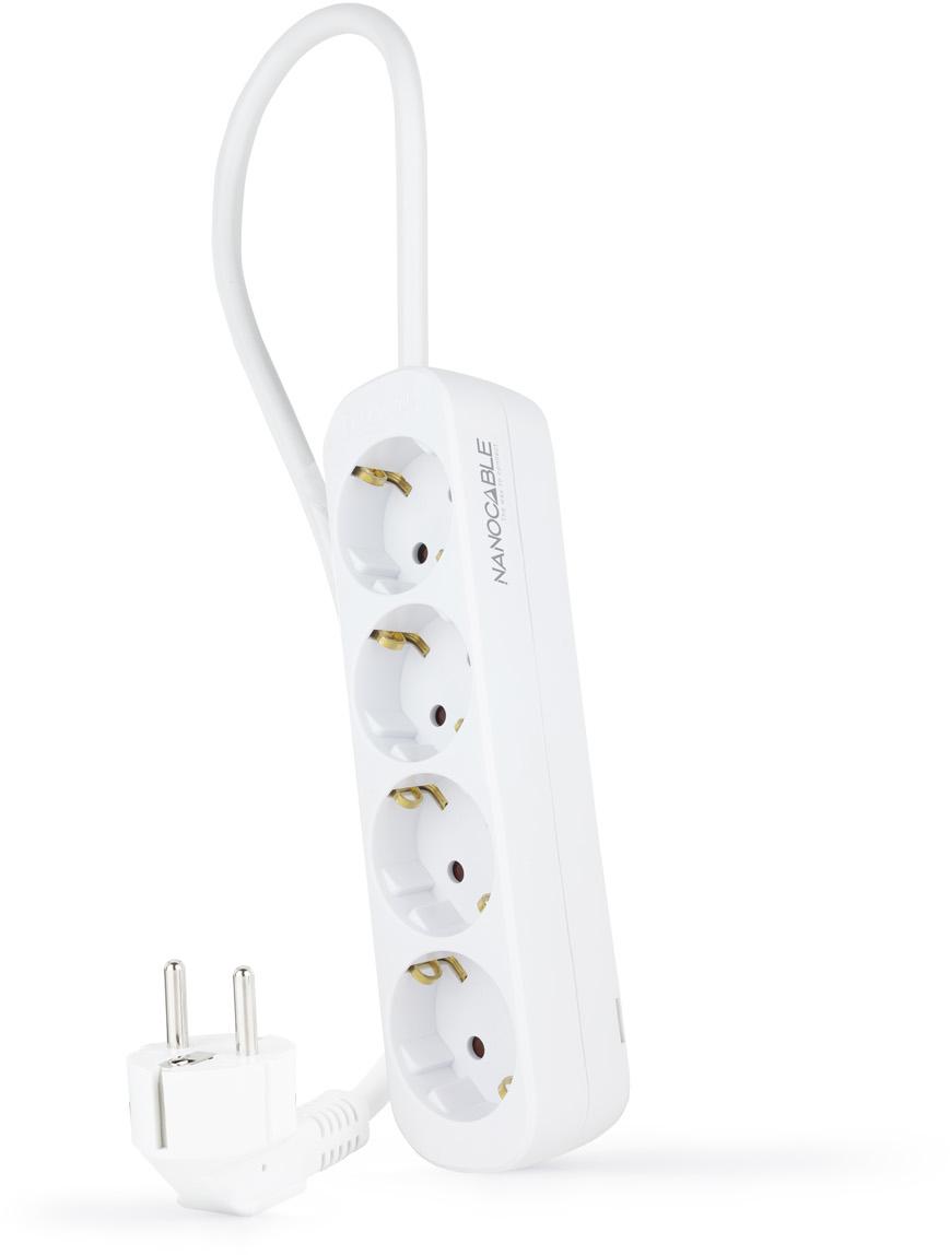 Nanocable - Regleta NanoCable 4 Tomas 1.4 M Blanco