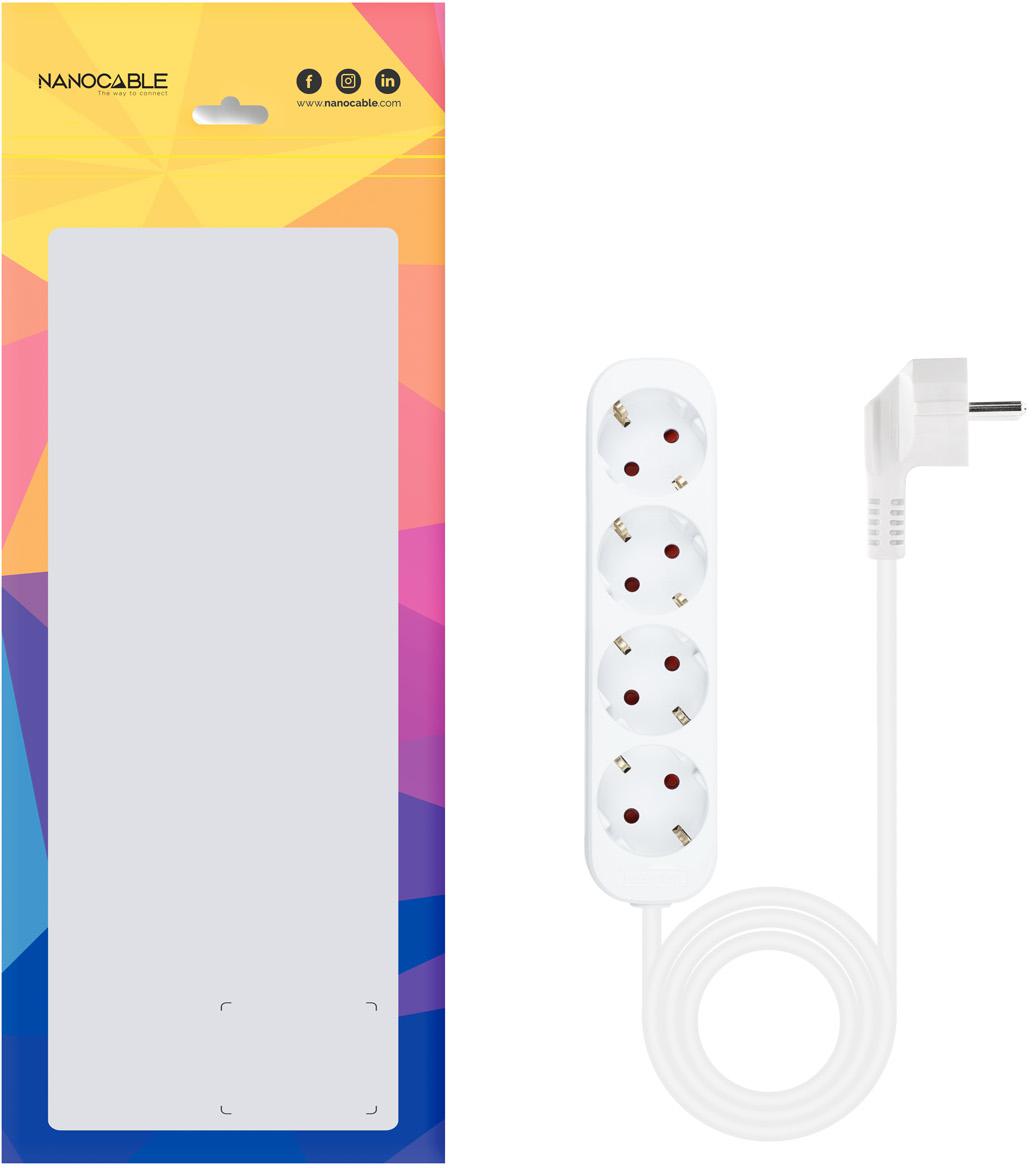 Nanocable - Regleta NanoCable 4 Tomas 1.4 M Blanco