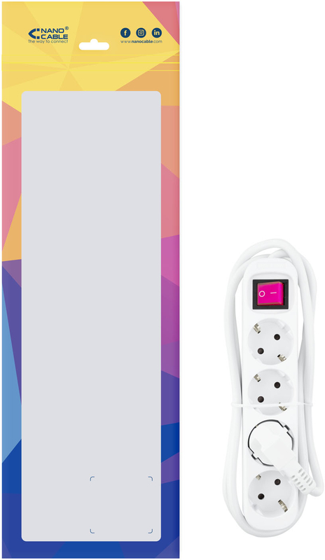 Nanocable - Regleta NanoCable 4 Tomas com switch 1.4 M Blanco