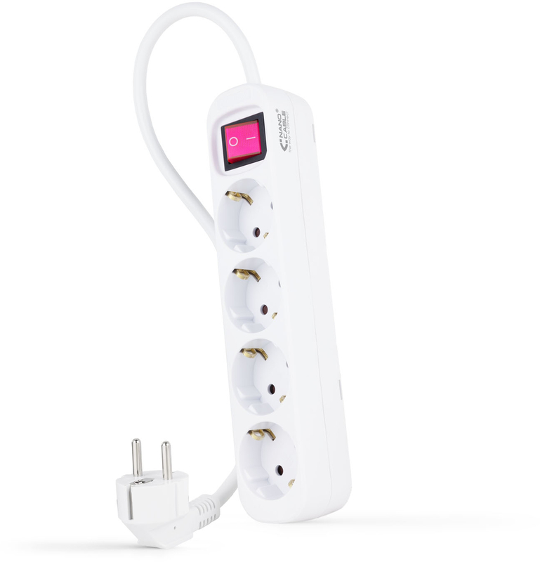 Nanocable - Regleta NanoCable 4 Tomas com switch 1.4 M Blanco