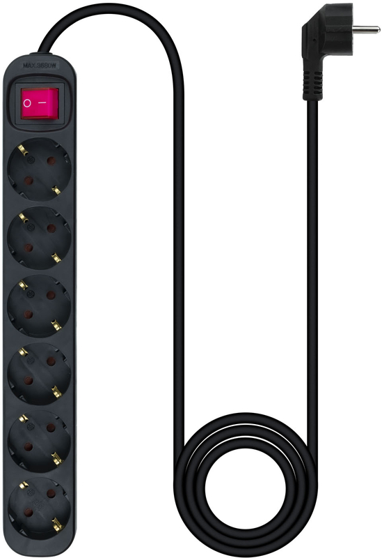 Picture of Picture of Regleta NanoCable 6 Tomas com switch 1.4 M Negro