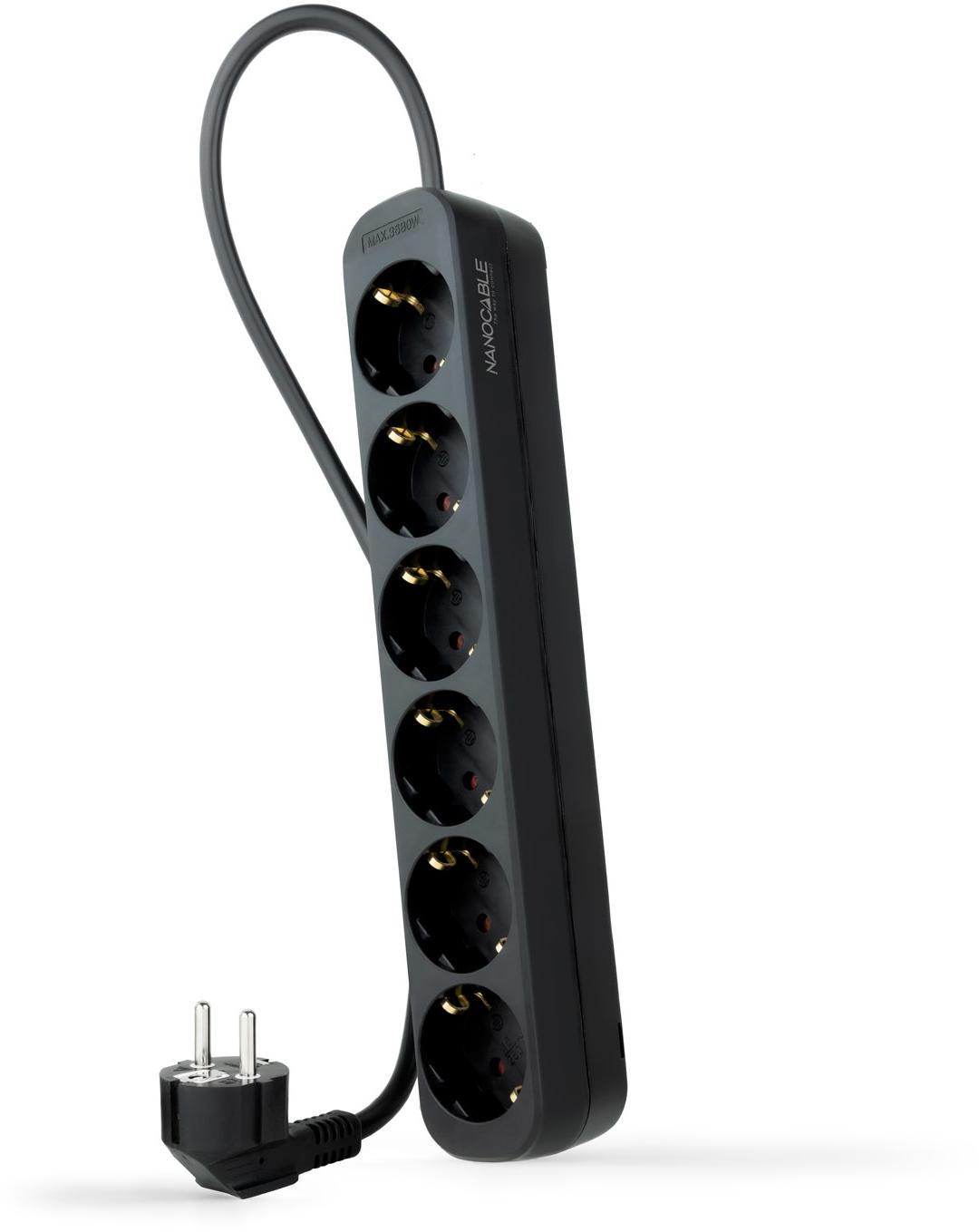 Picture of Picture of Regleta NanoCable 6 Tomas 1.4 M Negro