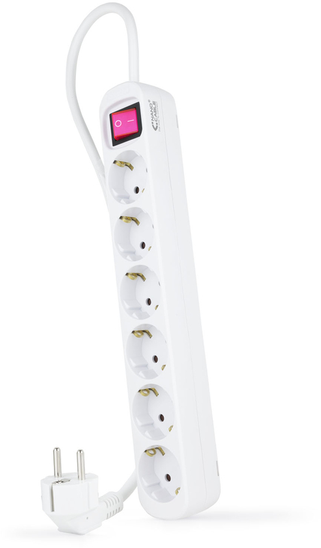 Picture of Picture of Regleta NanoCable 6 Tomas com switch 1.4 M Blanco