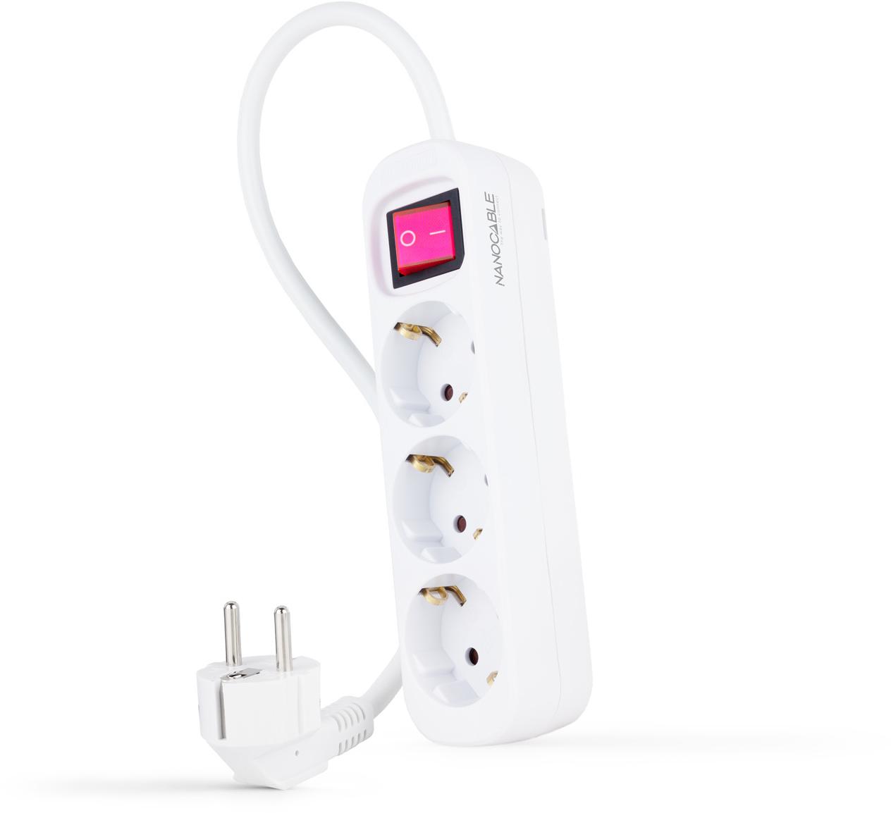 Picture of Picture of Regleta Nanocable 3 Tomas c/ switch 1.4 M Blanco