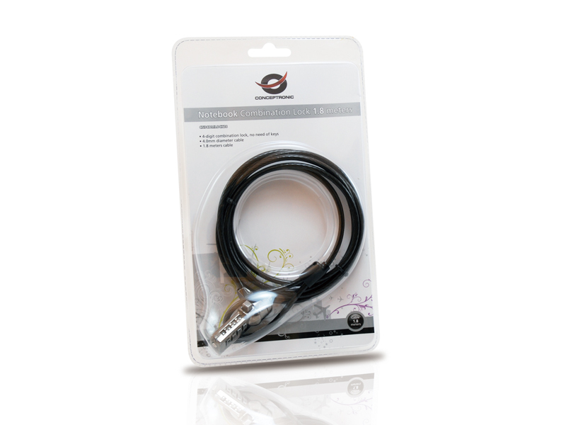 conceptronic - Cable de Seguridad para Portátil Conceptronic con Combinación 1.5 M