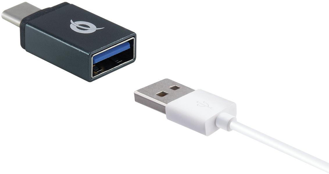 Picture of Picture of Adaptador Conceptronic USB-C Macho > USB-A Hembra + USB-C > MicroUSB Negro
