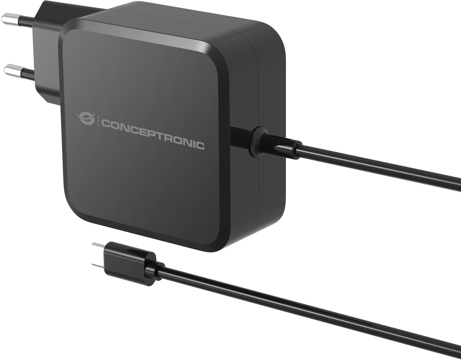 conceptronic - Cargador Universal GaN Conceptronic 100W USB-C Negro