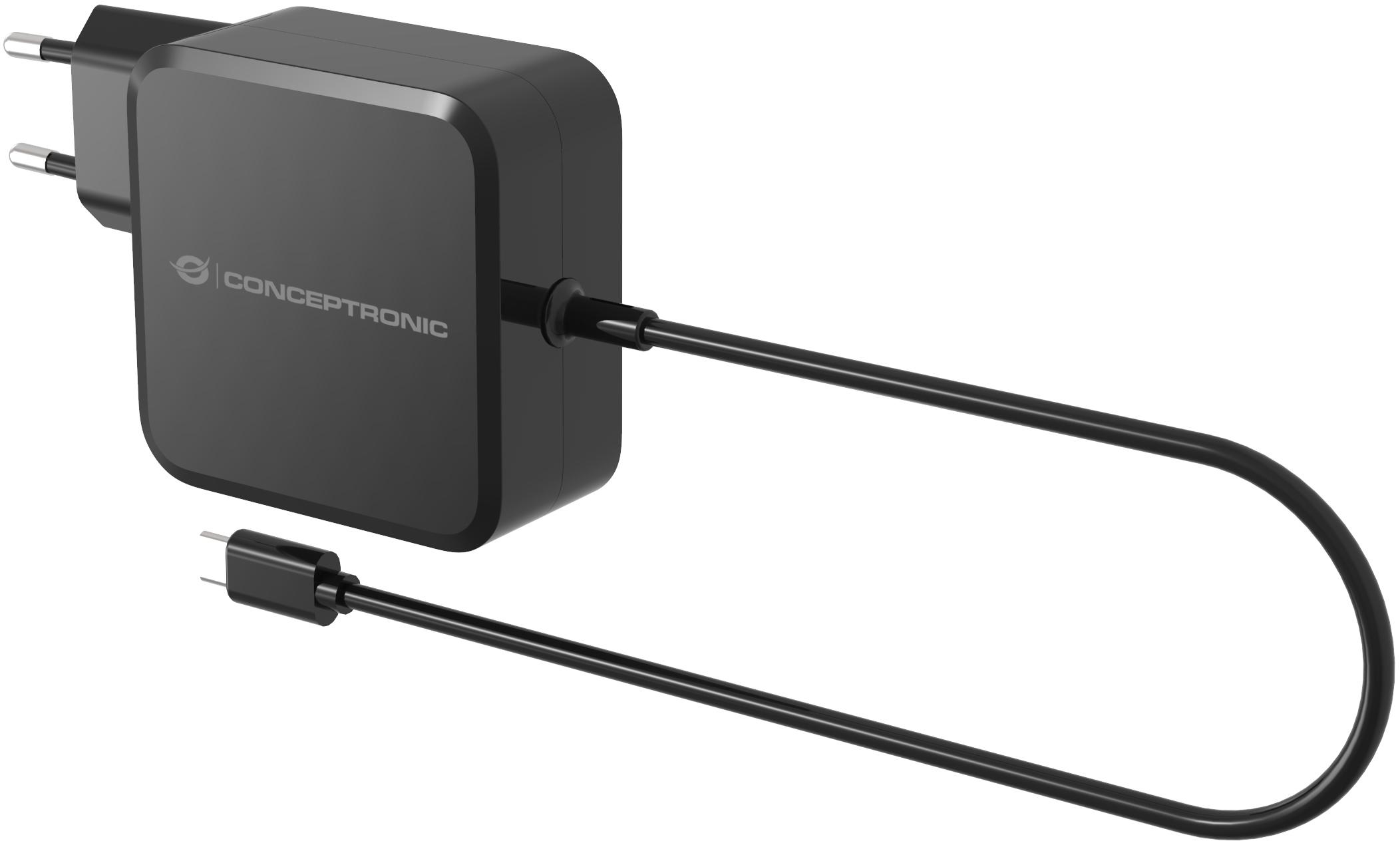 Picture of Picture of Cargador Universal GaN Conceptronic 100W USB-C Negro