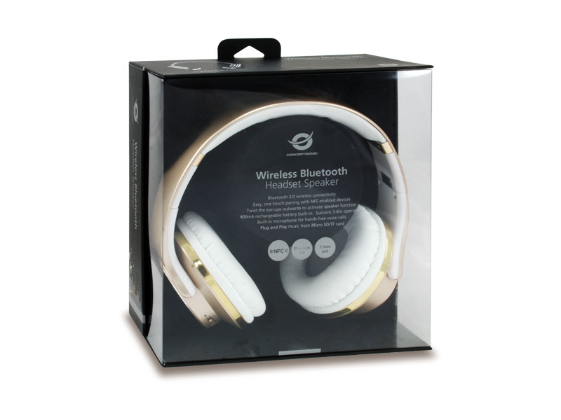 conceptronic - Headset Conceptronic Eligio CHSPBTNFCSPKG Bluetooth Dourado