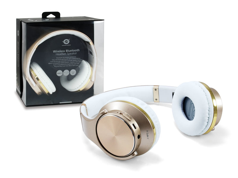 conceptronic - Headset Conceptronic Eligio CHSPBTNFCSPKG Bluetooth Dourado