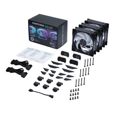 Picture of Picture of Ventilador Phanteks D30 PWM D-RGB Negro Pack 3 - 120mm