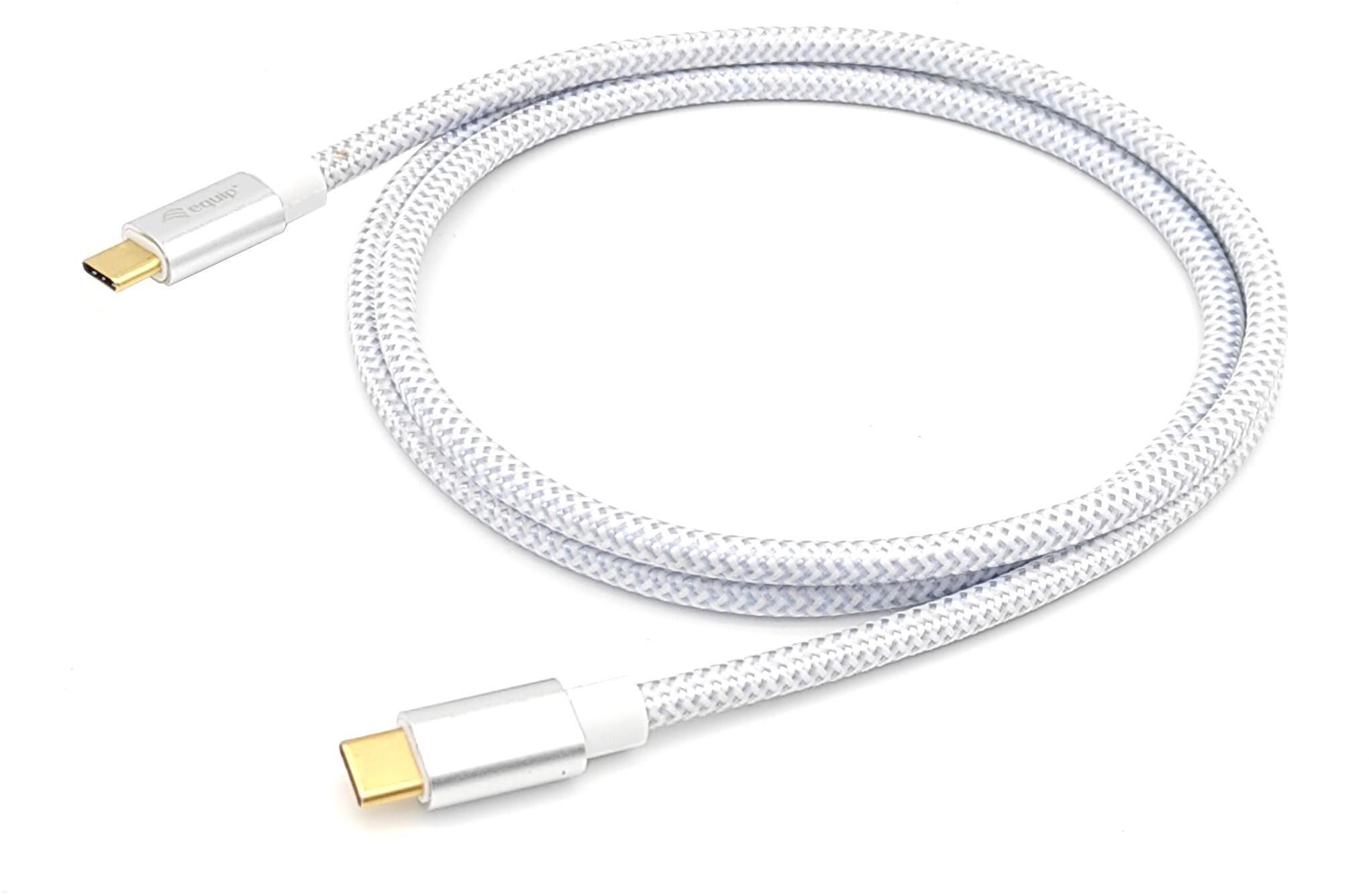 Picture of Picture of Cable Equip USB 3.2 GEN 2 C > USB-C M/M 0.5M 10G TRANSFER 5A (100W) Blanco