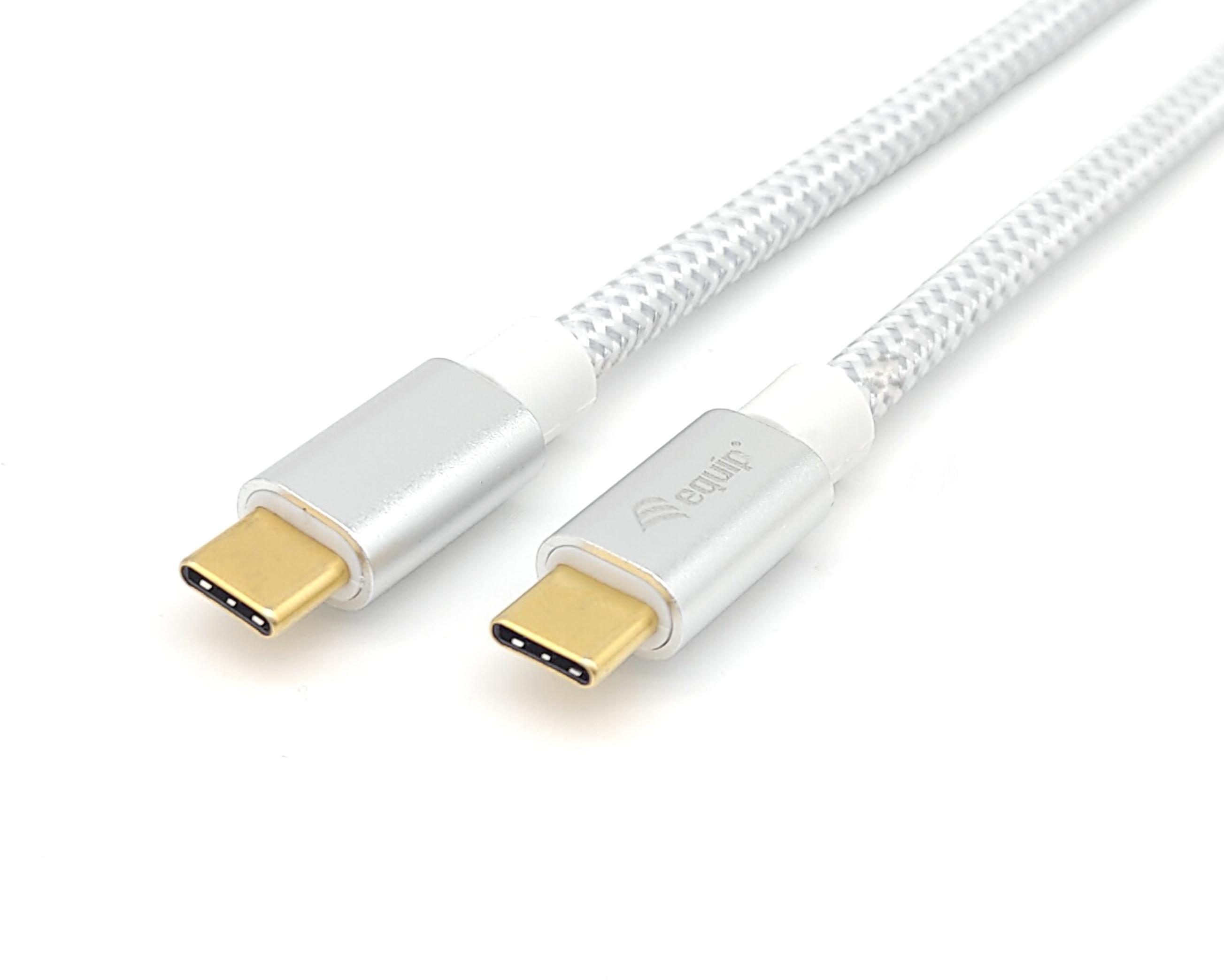 Picture of Picture of Cable Equip USB 3.2 GEN 2 C > USB-C M/M 0.5M 10G TRANSFER 5A (100W) Blanco