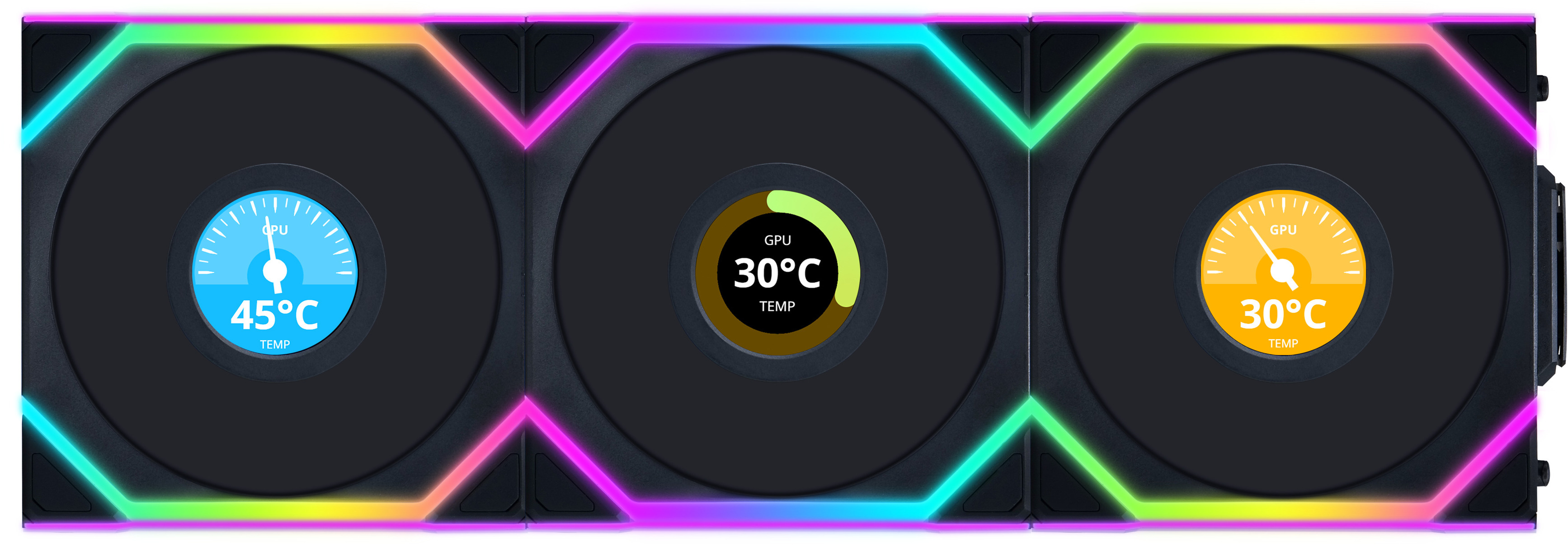 Picture of Picture of Ventilador Lian Li UNI FAN SL120 LCD Wireless RGB PWM Negro 120mm (Pack 3)