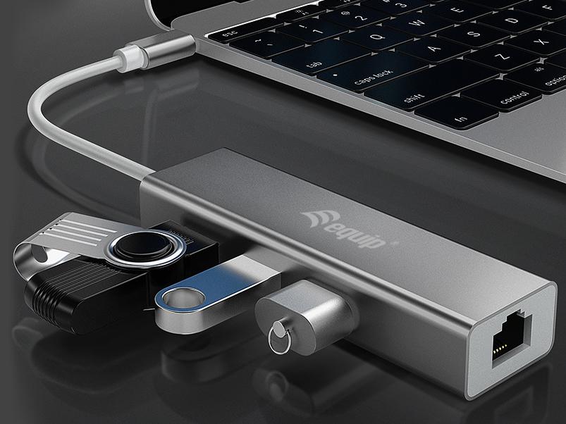 equip - Hub USB-C Equip 3 Puertas USB 3.0