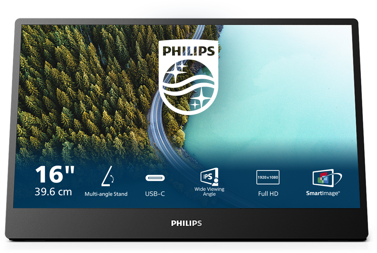 Picture of Picture of Monitor Portátil Philips Série 3000 16" 16B1P3302 IPS FHD 75Hz 4ms
