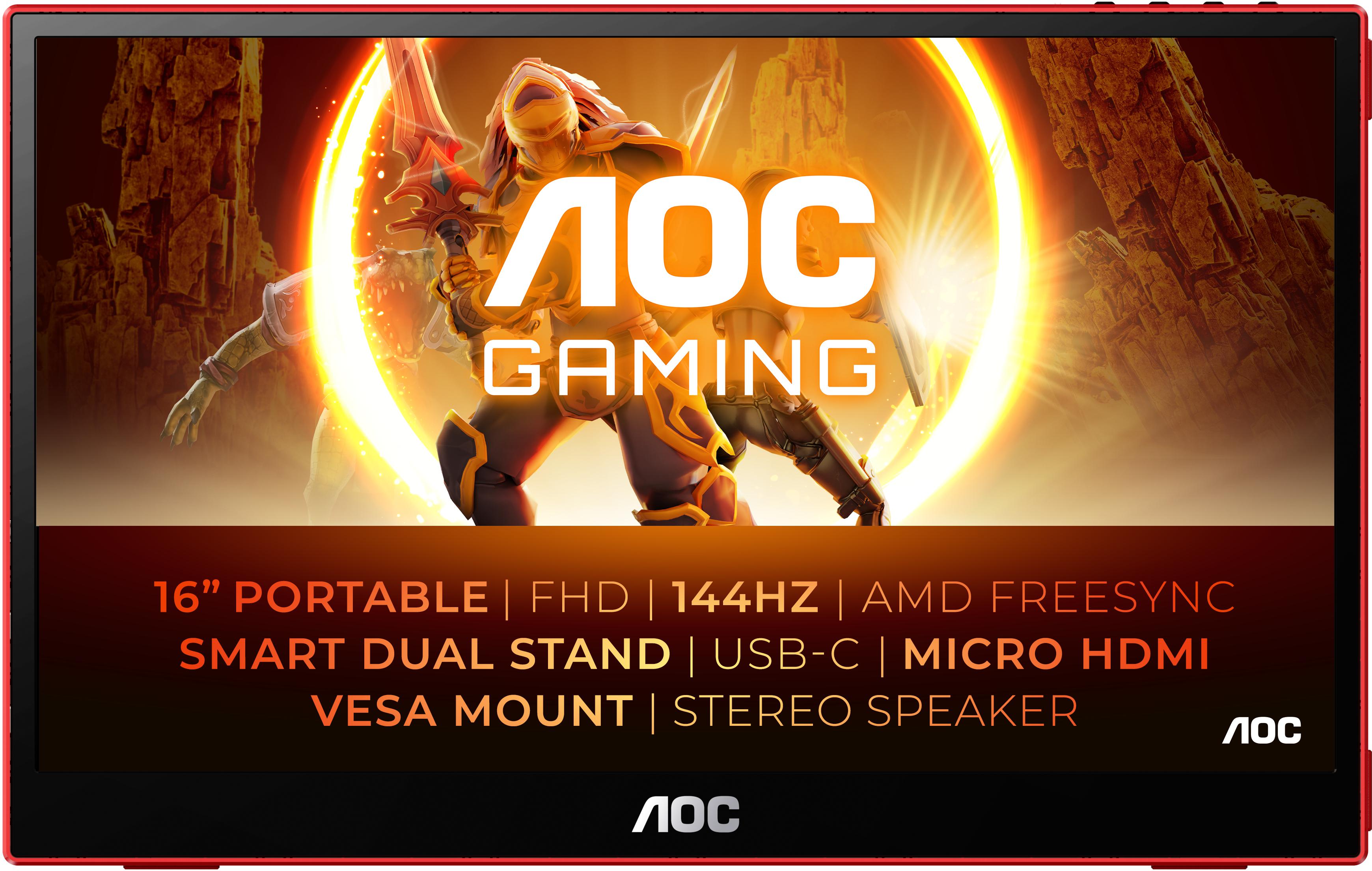 Picture of Picture of Monitor Portátil AOC Gaming 16" 16G3 IPS FHD 144Hz 4ms FreeSync