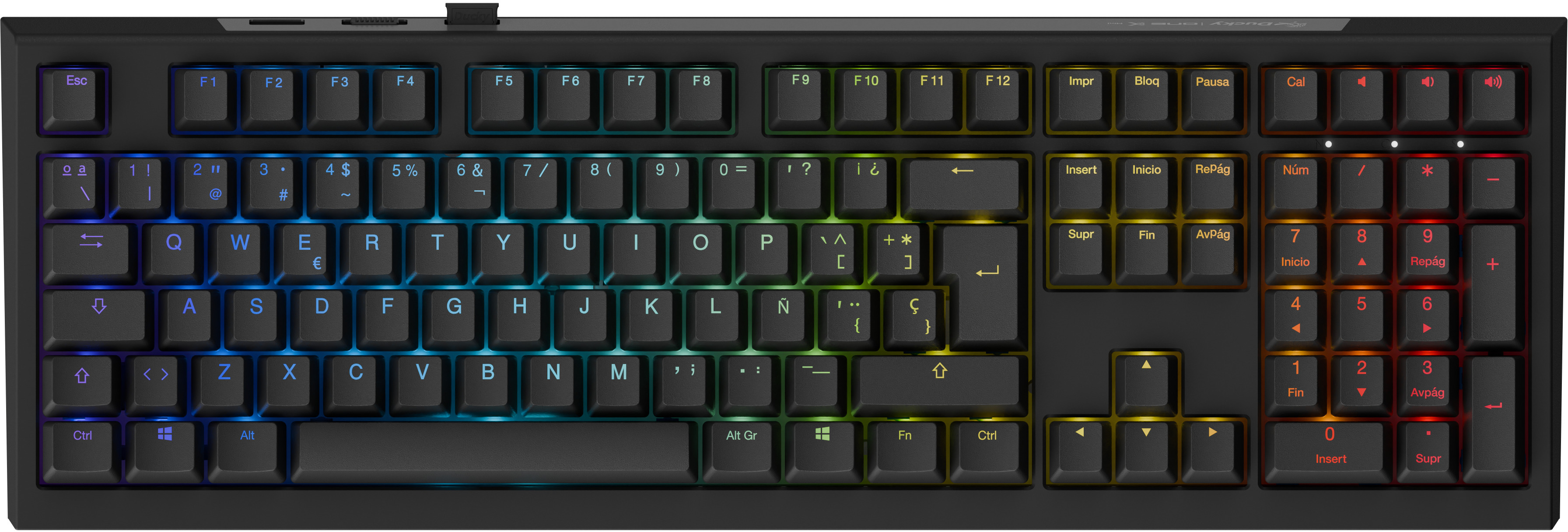 Ducky - Teclado Mecânico Ducky One X 100% Wireless Black RGB Ducky Linear Inductive Switch (ES)