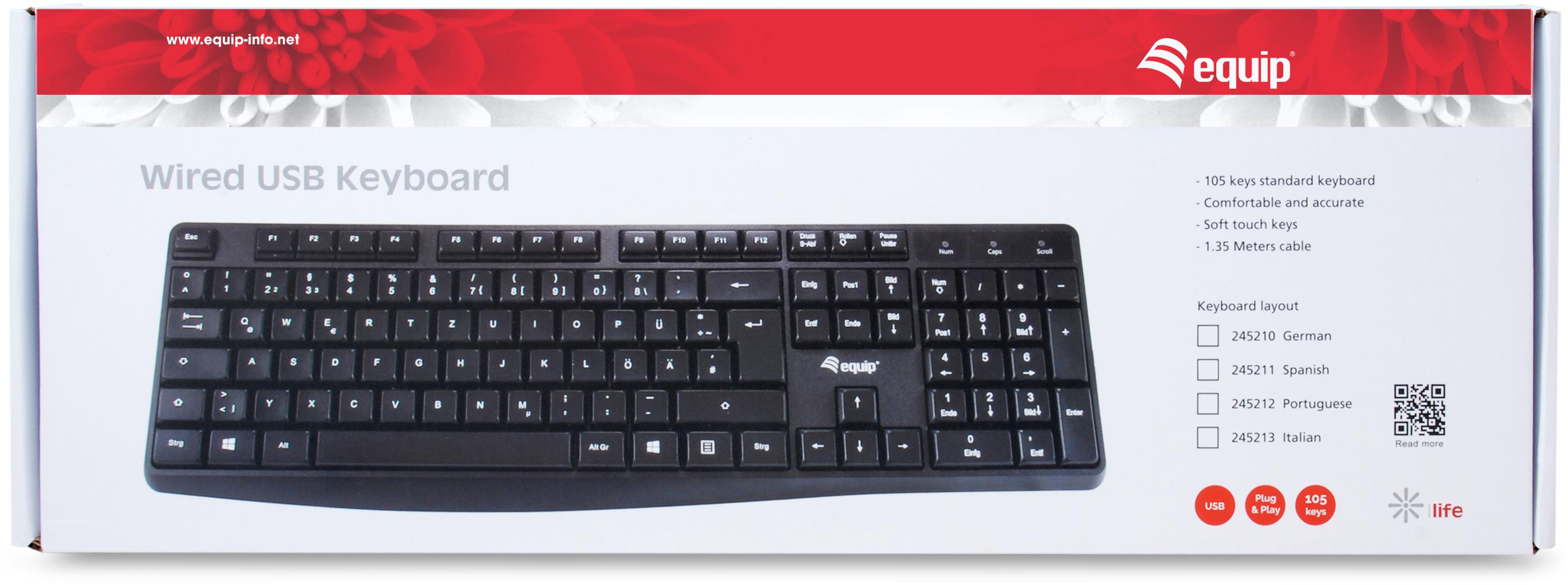 equip - Teclado Equip USB (PT) Negro
