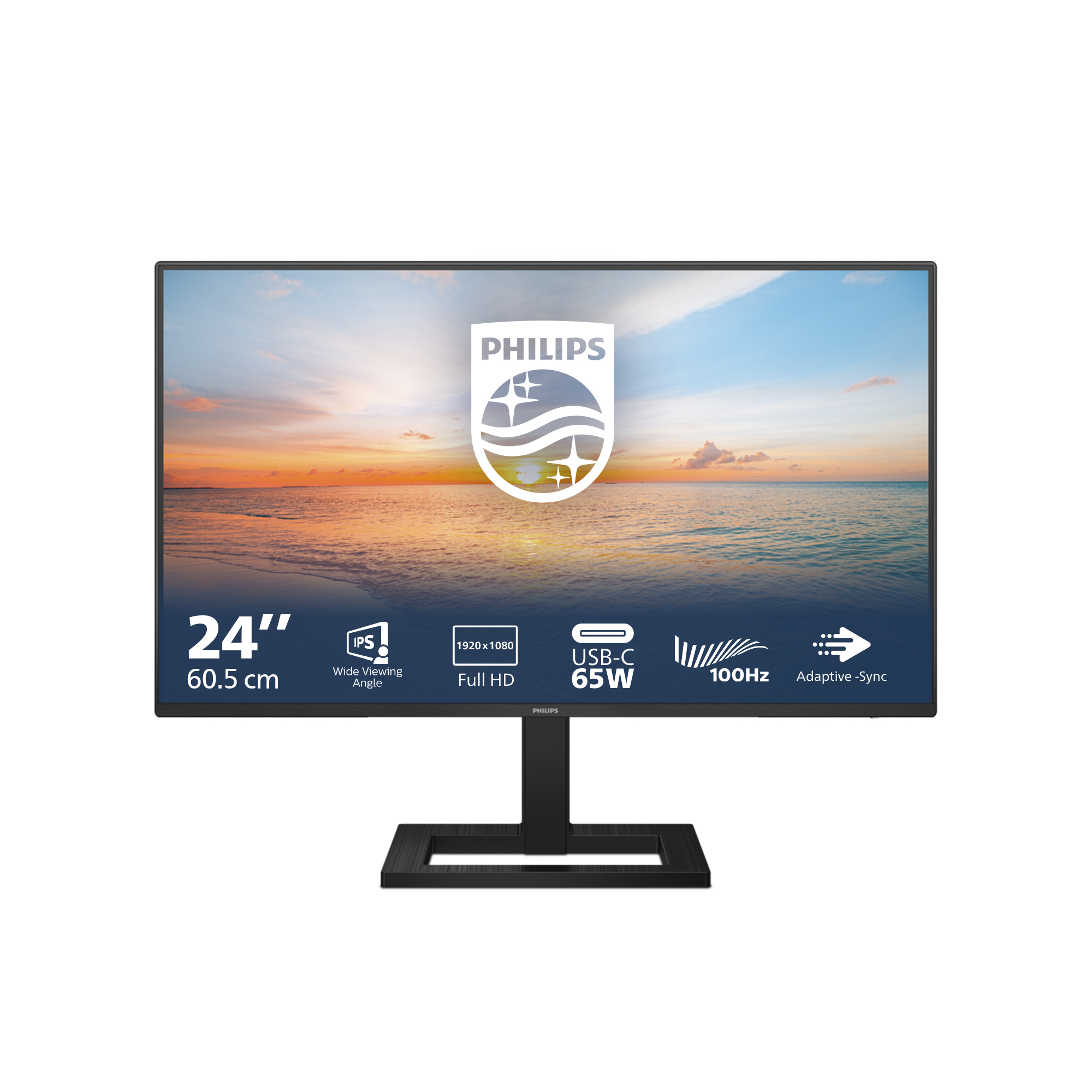Philips - Monitor Philips Série 1000 24" 24E1N1300AE IPS FHD 100Hz 1ms c/colunas + Aj.Altura