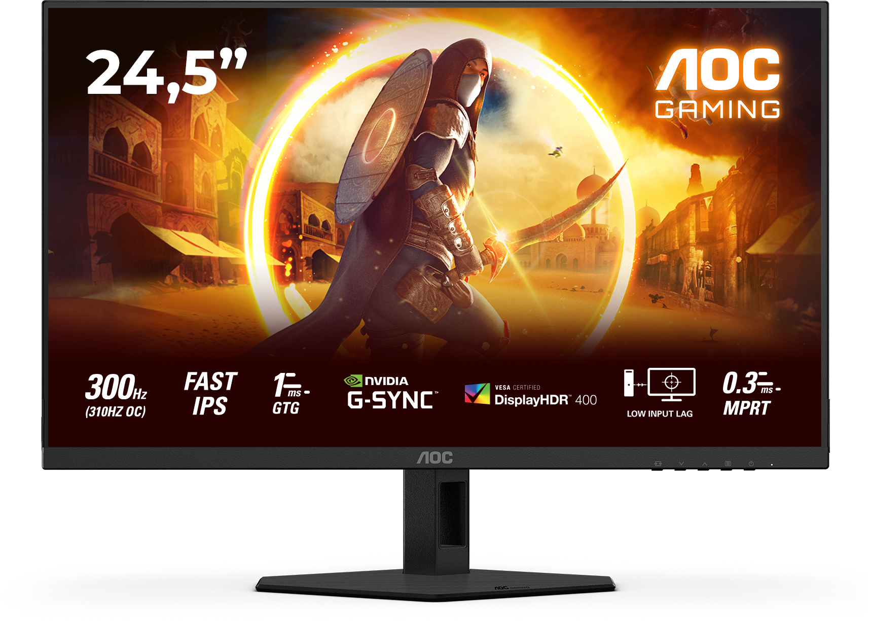 Picture of Picture of Monitor AOC Gaming 24.5" 25G4SRE Fast IPS FHD 300Hz (OC 310Hz) 0.3ms G-SYNC Compatible