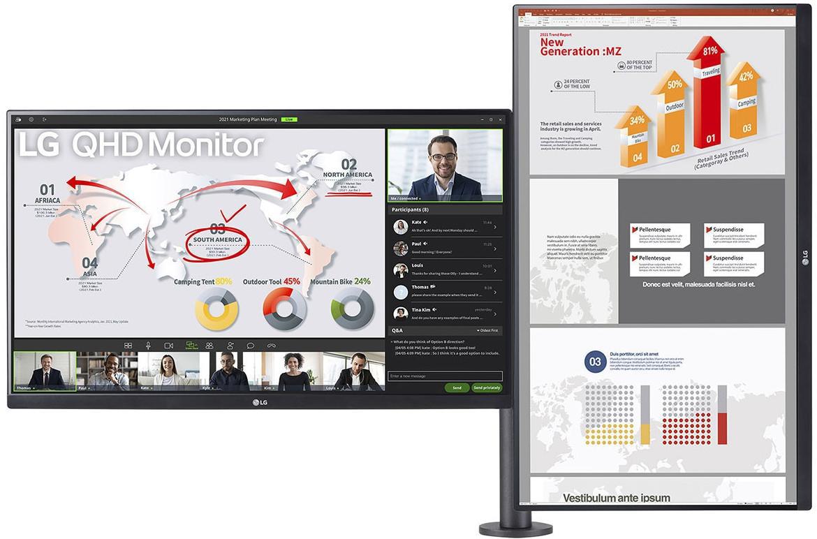 Picture of Picture of Monitor LG ERGO Dual 27" 27QP88DP-BS IPS QHD 75Hz USB-C c/ DP Daisy Chain