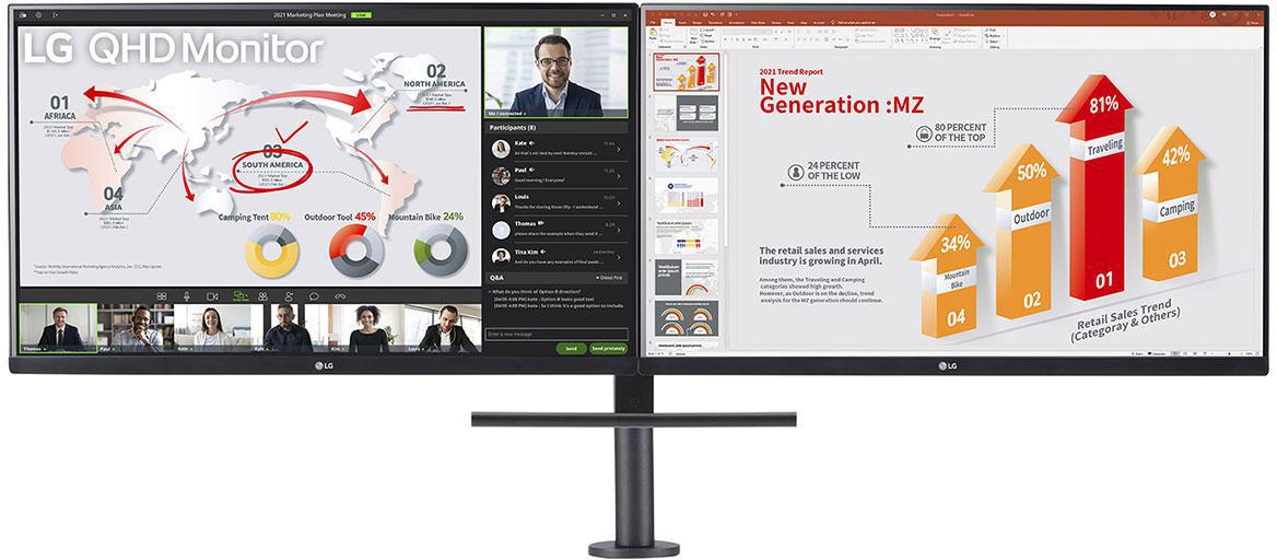 Picture of Picture of Monitor LG ERGO Dual 27" 27QP88DP-BS IPS QHD 75Hz USB-C c/ DP Daisy Chain
