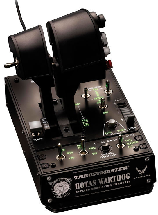 Thrustmaster - Joystick Thrustmaster Hotas Warthog Dual Throttle Flight Sim Controller USB PC Negro